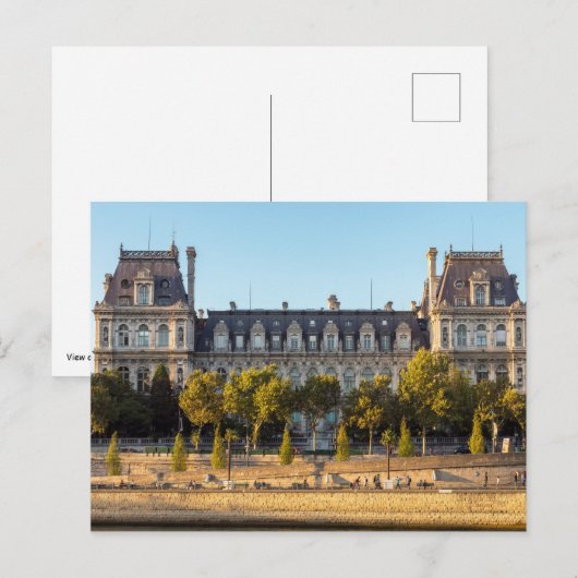 Hotel de Ville in Parijs, Frankrijk Briefkaart (Voorkant / Achterkant)