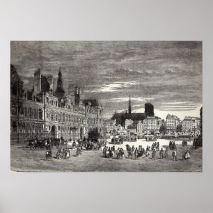 Hotel de Ville, Parijs, 1847 Poster
