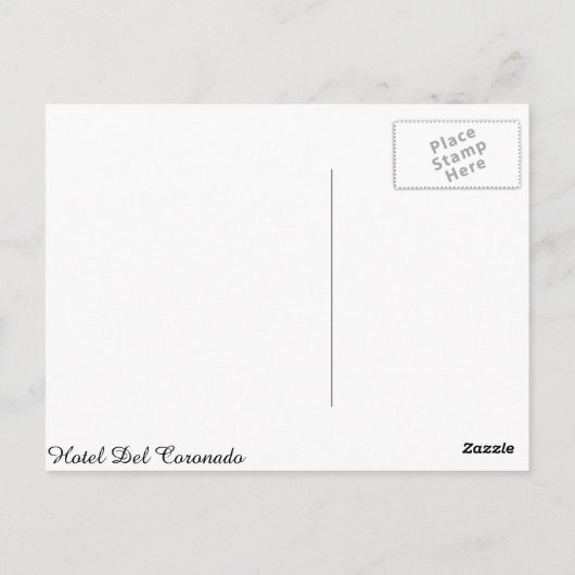 Hotel Del Coronado Briefkaart (Achterkant)