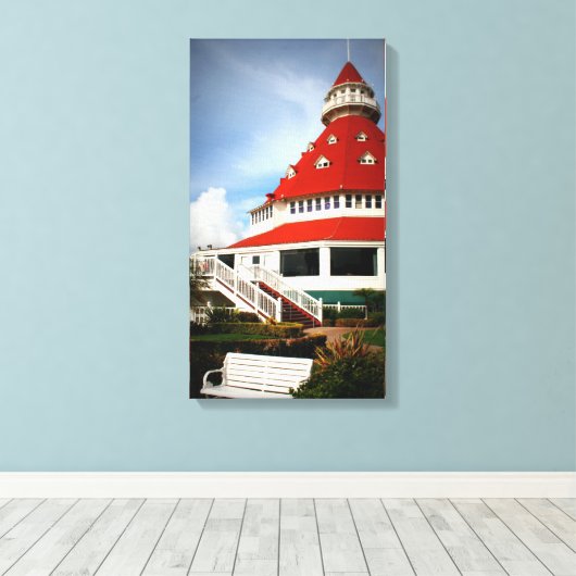 Hotel Del Coronado Canvas Afdruk (Insitu (Houten vloer))