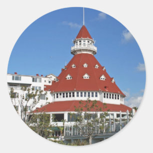 Hotel Del Coronado vanaf het strand Ronde Sticker