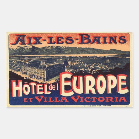 Hotel del Europe (Aix Les Bains) Rechthoekige Sticker (Voorkant)