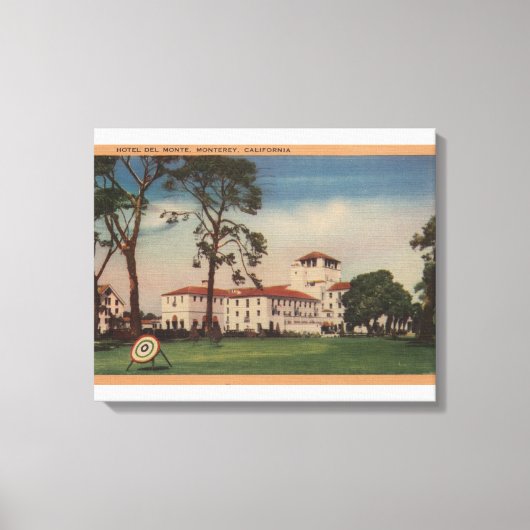 Hotel Del Monte en Archery Lawn - Monterey, CA Canvas Afdruk (Voorkant)