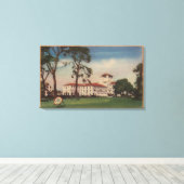 Hotel Del Monte en Archery Lawn - Monterey, CA Canvas Afdruk (Insitu (Houten vloer))