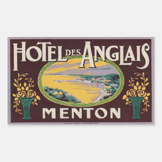 Hotel des Anglais (Menton Frankrijk) Rechthoekige Sticker (Voorkant)
