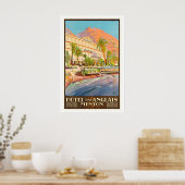 Hotel des Anglais Menton Oude Reisposter Poster (Keuken)