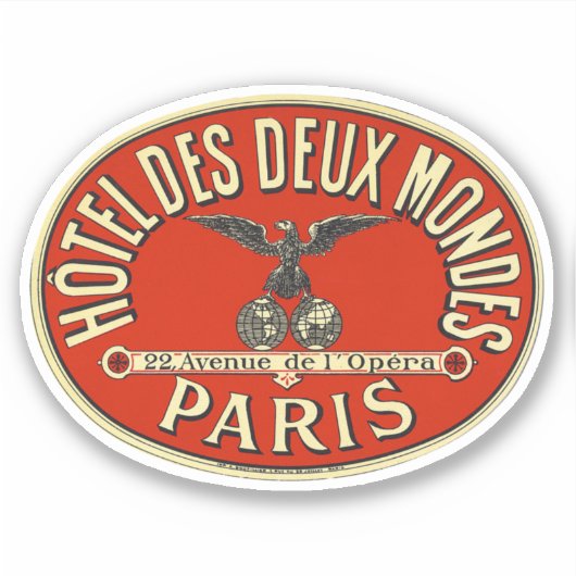 Hotel deux mondes Paris Sticker (Voorkant)