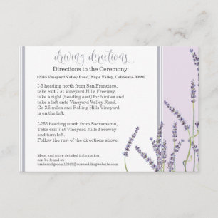 Hotel Driving Directions French Lavender Floral Informatiekaartje