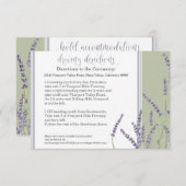 Hotel Driving Directions French Lavender Script Informatiekaartje (Voorkant / Achterkant)
