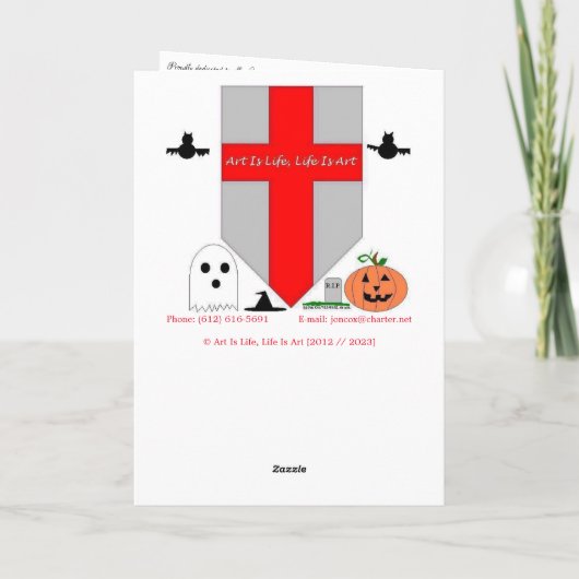 "Hotel Duluth Chair & Table" Hallowe’en Kaart (Achterkant)