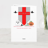 "Hotel Duluth Tafelsetting" Hallowe’en Kaart (Achterkant)