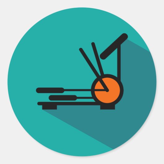 Hotel Elliptische Machine Fitnessruimte Icon Stick Ronde Sticker (Voorkant)