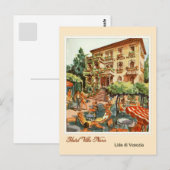  hotel en Lido Venezia (Venetië Beach) Italië Briefkaart (Voorkant / Achterkant)