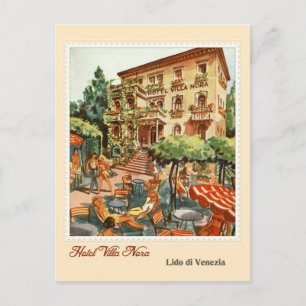 hotel en Lido Venezia (Venetië Beach) Italië Briefkaart