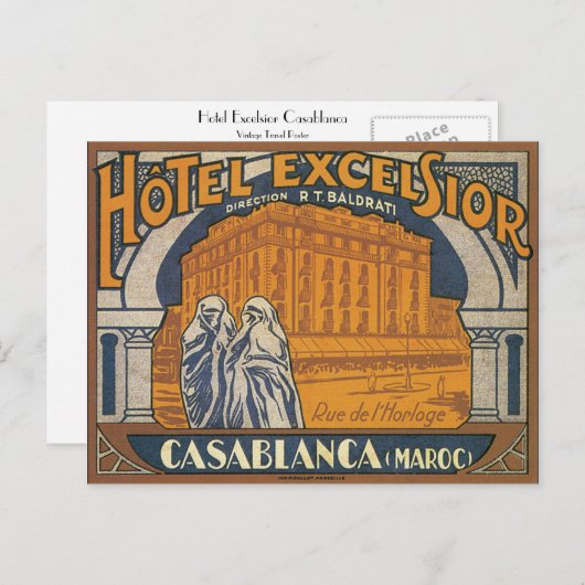 Hotel Excelsior Casablanca Briefkaart (Voorkant / Achterkant)