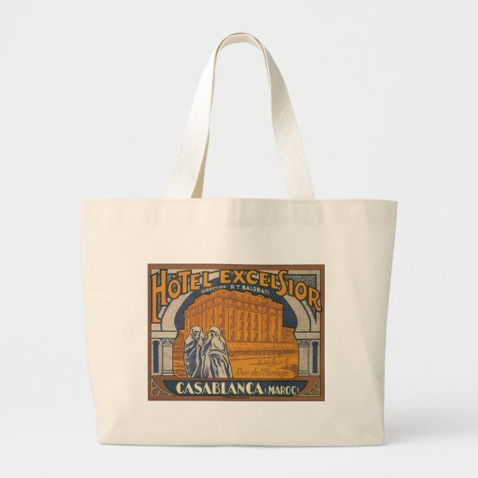 Hotel Excelsior Casablanca Grote Tote Bag (Voorkant)