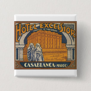 Hotel Excelsior Casablanca Vierkante Button 5,1 Cm