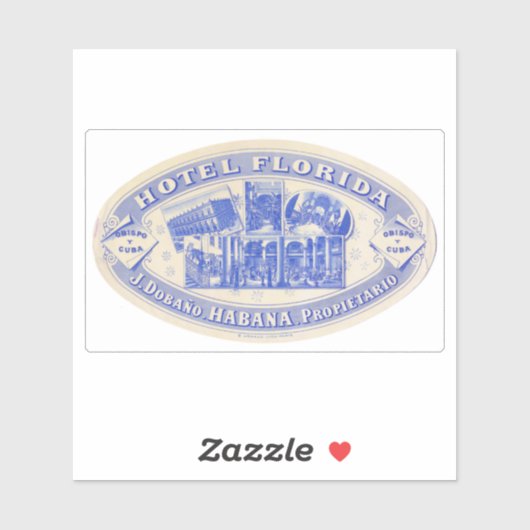 Hotel Florida Cuba Havana Sticker (Vel)