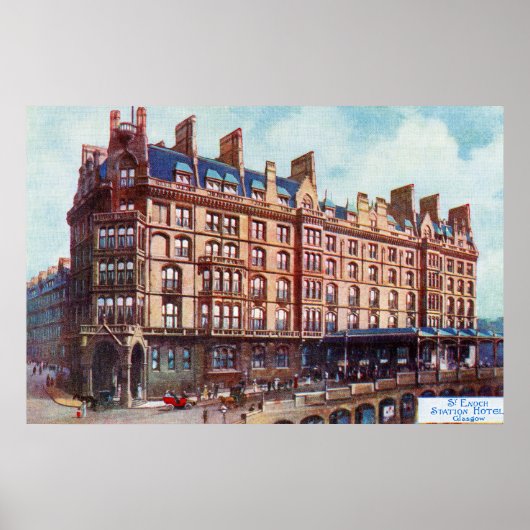 hotel Glasgow in het  station St Enoch Poster (Voorkant)