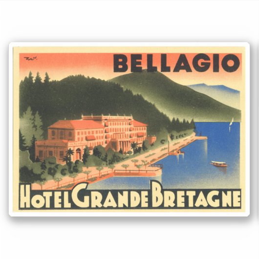 Hotel Grande Bretagne Bellagio Sticker (Voorkant)