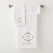 Hotel Guest House Name Business Logo White Bad Handdoek (Insitu)