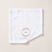 Hotel Guest House Name Business Logo White Bad Handdoek (Wasdoekje)