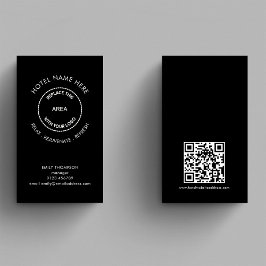 Hotel Guest House QR Code Logo Tagline Black Visitekaartje
