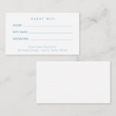Hotel Guest Wifi Password Kaart (Voorkant / Achterkant)