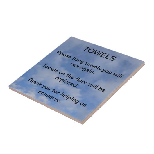 Hotel handdoeken tegeltje (Zijkant)