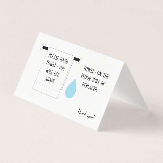 Hotel handdoeken visitekaartje (Voorkant)