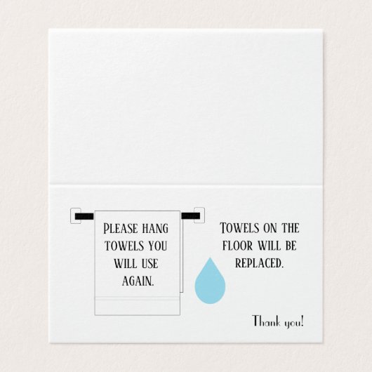 Hotel handdoeken visitekaartje (Buitenkant ongevouwen)