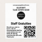 Hotel Huishouding Personeel Fooien QR-code Gevouwe Visitekaartje (Buitenkant ongevouwen)