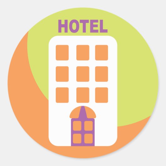 Hotel Icon Classic Round Sticker (Voorkant)