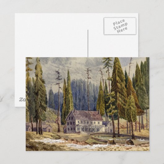 Hotel in de Grove of Mamoth Trees Briefkaart (Voorkant / Achterkant)