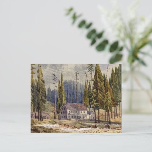 Hotel in de Grove of Mamoth Trees Briefkaart (Staand voorkant)