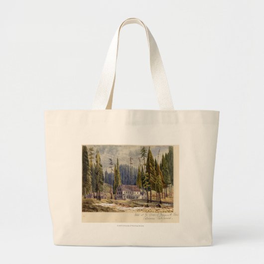 Hotel in de Grove of Mamoth Trees Grote Tote Bag (Voorkant)