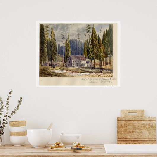Hotel in de Grove of Mamoth Trees Poster (Keuken)