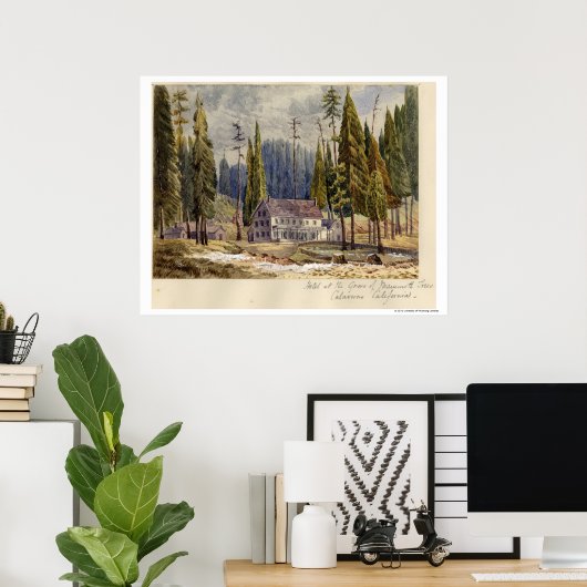 Hotel in de Grove of Mamoth Trees Poster (Thuiskantoor)