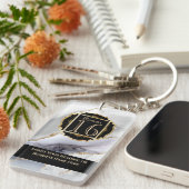 Hotel lodge resort goud DIY chic geode marmer Sleutelhanger (Voorkant Rechts)