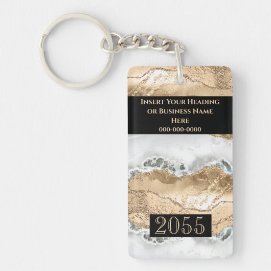 Hotel lodge resort room agate geode marble DIY Sleutelhanger (Voorkant)