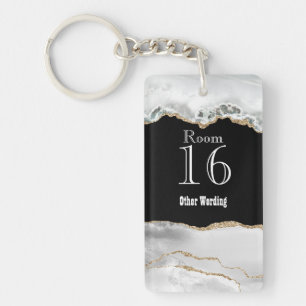 Hotel lodge resort room key agate geode crystal sleutelhanger