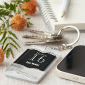Hotel lodge resort room key agate geode crystal sleutelhanger (Voorkant Rechts)
