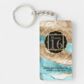 Hotel lodge resort room key agate geode marble sleutelhanger (Voorkant)
