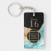 Hotel lodge resort room key agate geode marble sleutelhanger (Voorkant)