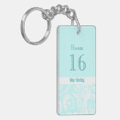 Hotel lodge resort room key (dubbelzijdig rechthoe sleutelhanger (Voorkant Links)