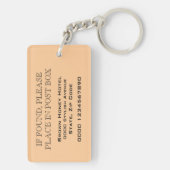 Hotel lodge resort room key (dubbelzijdig) sleutelhanger (achterkant)