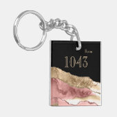 Hotel lodge resort roos goudmarmer sleutelhanger (Voorkant Links)