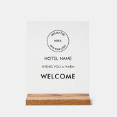 Hotel Logo Eenvoudige receptie Welkomstbord Acryl Bord (Voorkant)