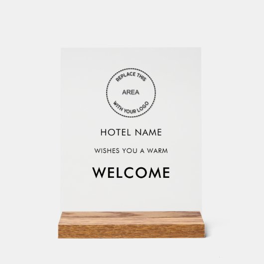 Hotel Logo Eenvoudige receptie Welkomstbord Acryl Bord (Voorkant)