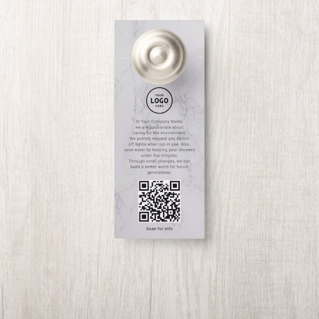 Hotel Logo QR-code gastinformatie deur hanger (Op knop)